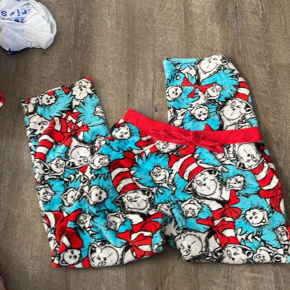 Dr. Seuss Other - Large dr. Seuss thing 1 2 cat in the hat sleep pant lounge pant white blue red